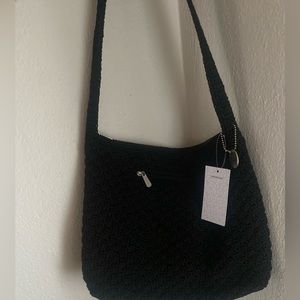 COPY - The Sak classic black crochet hobo shoulder bag